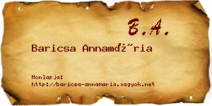 Baricsa Annamária névjegykártya