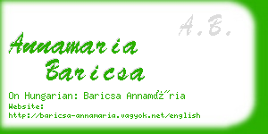 annamaria baricsa business card